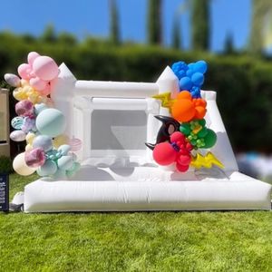 Playhouse 3 Inta 1 Dış Mekan Kira Beyaz Sıçrama Evi Şişirilebilir Bouncy Castle Slayt Düğün Bouncer Atlama Kaleleri Jumper Çocuklar için Top Çukur