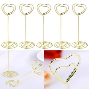 Party Decoration 10st 8,5 cm Holder Heart-Shaped Place Table Number Holder Meny Clips for Wedding Party