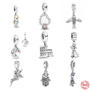 925 Sterling Silver Dangle Charme Novo Pizza Europeu Pizza Anjo de Mão Mão Bad Fit Pandora Charms Bracelet Acessórios de joias DIY