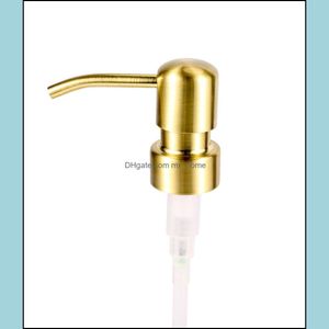 28/400 Wholesale Soap Dispenser Gold Brass Rust Proof 304 Stainless Steel Liquid Pump Only For Kitchen Bathroom Jar Not Included Drop Delive