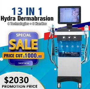 Profissão 13 em 1 Diamante Microdermoabrasão Máquina de beleza Oxigênio Cuidado com a pele Hydra água aqua DermoBrasion Descasqueando equipamento de spa
