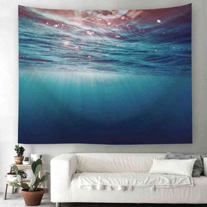 Ocean Submarine Print Tapestry Schermi decorativi bohémien per tappeti da parete Home Living Room Decoration Wall Cloth Tappeti da parete J220804