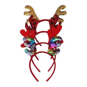 Accessori per capelli Natale Bambini Fascia per capelli Glitter Elk Antlers Hairhoop Bambini Ragazze Copricapo Renna Orecchie da elfo Decorazioni per feste Puntelli