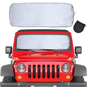 Bil Windshield Sunshade 240t Material Sun Visor för UV Rays passar för Jeep Wrangler Sunheat OEM Service