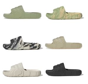 مع Box Adilette 22 Mens Slides Slippers Sandals Magic Lime St Sand Sand Black Gray Flop Flops Slide Slide Sandal Scuffs 36-45