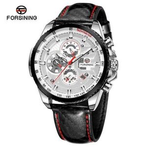 New Forsining Watch MENS MULTI-FUNÇÃO INOMINAGEM IMPRESSO CALENDÁRIO COMPRIMENTO MILITAR AUTORMÁTICO MONTRE RELOGIO T200311