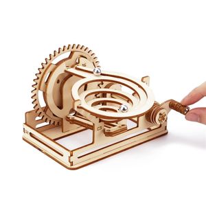 Hölzerne Murmelbahn 3D-Puzzle Lernspielzeug Mechanischer Bausatz Maze Ball Building Coaster Spiel für Kinder Teenager Geburtstagsgeschenke 220715