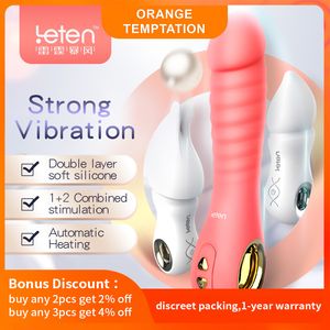 Leten Automatic Heating Vibrators For Women G Spot Vibrating Stick Female Masturbators Realistic Thrusting Dildo Adult Only Toys