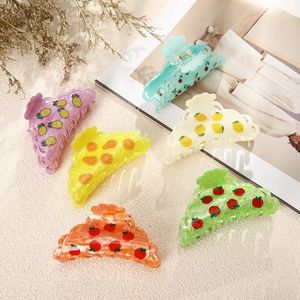 9cm Acetate Hair Claws Clip For Women Headwear Hairpins Fashion Fruit Decoration Ponytail Holder Hair Accessories