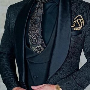 Szmanlizi Mens Wedding Suits Italian Design Custom Made Black Smoking Tuxedo Jacket Piece Groom Terno Suits For Men R