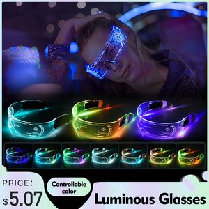 Wholesale el music for sale - Group buy EL Colorful Luminous Glasses For Music Festival Bar KTV Valentines Day Party Decoration LED Glasses Festival Performance Props220609