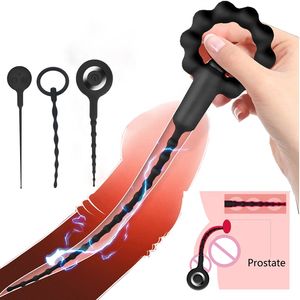 Sex Toy Massager Urethral Vibrator Catheter Toys for Adults Penis Men Soft Urethra Sound Dilator Butt Plug Male Masturbator