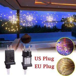 500 LED String Lights Wiszące Lampę Starburst DIY Firework Fairy Christmas Garland Festival Decor Twinkle 220408