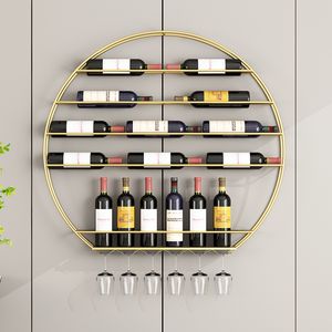 Стеновая стойка с винной стойкой в ​​европейском стиле Простой современный железный стеклянный шкаф для столовой держатель бара 220509