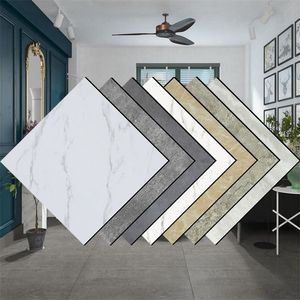 Waterproof Floor Stickers Self Adhesive Marble Wallpapers Bathroom Wall Sticker Diy Kitchen Renovation Decals Wall Ground Decal 220510