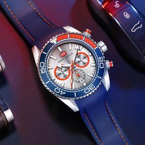 Zegarwatki zegarek zegarek na chronografie sportowe (wielofunkcja/wodoodporność/świetliste/kalendarz) moda z zespołu krzemowego dla