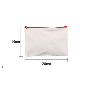 Sublimazione Blank Borse di stoccaggio Canvas Zipper Astuccio per matite per studenti Trasferimento di calore Borsa per cosmetici Borsa per pittura fai da te GWE13800