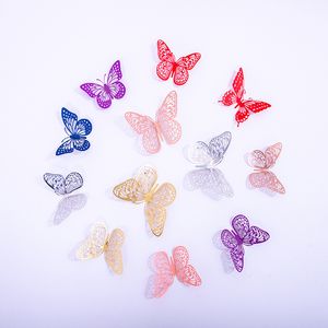 3d criativo azul borboleta adesivos de parede pvc flor borboleta adesivos de parede home decor 12pcs / set