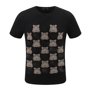 designer Skull crystal mens T-shirt Summer Tees Basic Solid print letter Bear Skateboard Casual Punk tops Tee Shirts Fashion luxury clothing short sleeve 100% cotton