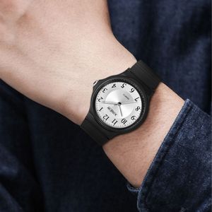 学生時計ウルトラスティンユニセックスキッズシリコーン時計スポーツアナログ腕時計腕が腕を張るキッズギフトカラー15