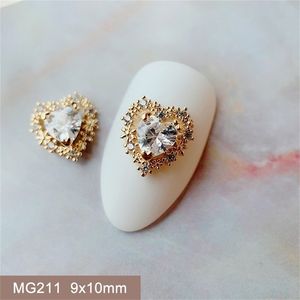 10st MG211 Valentine's Day Love Heart Zircon Nail Art Crystals Jewelry Nails Accessories Supplies Decorations Charms 220525