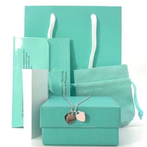 10 mm hjärthalsband kvinna En uppsättning förpackning rostfritt stål blå rosa grön hängsmycken valentin dag julklappar till flickvän grossist