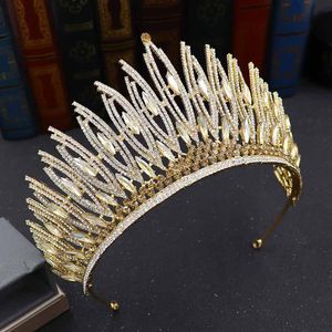 Nakrycia głowy luksusowy kryształ kryształowy złota złota gold wielka korona królowa ślubna kobiety kosmetyka