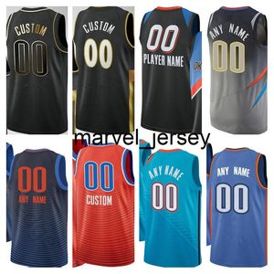 Custom 2021 Stitched 2 Gilgeous-Alexander Aleksej Basketball Jersey 17 Pokusevski Maledon Vit Krejci 20 21 Men tröjor