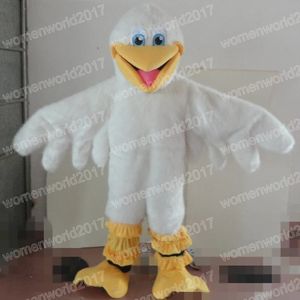 Costume della mascotte dell'uccello bianco di Halloween Costume da personaggio dei cartoni animati di alta qualità Completo unisex per adulti Vestito di carnevale di Natale