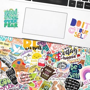 Impermeável 10/30 / 50 pcs frases motivacionais adesivos de desenhos animados inspirador portátil telefone diário bagagem scrapbooking graffiti decalque adesivo carro adesivo