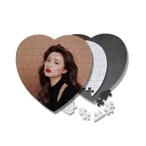 NEW Sublimation Blank Heart Jigsaw Puzzles Party DIY Gold Silver Puzzle Paper Products Hearts Love Shape Transfer Printing Blanks Consumables Children Gifts