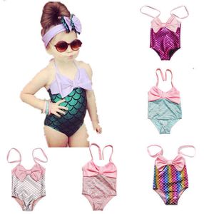 Bambini Hot 7 Stili di un pezzo Costumi da bagno Ragazze Costumi da bagno a sirena con paillettes Kid Ruffle Beach Sport Costumi da bagno Bambini