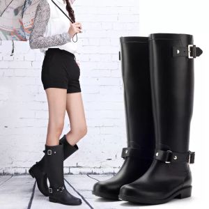 Irisbobs Stivali con tacco alto in gomma Donna Nuovo design Rainy Day Stivali da pioggia impermeabili con accessori per scarpe in gomma) (Sandali)