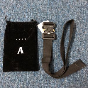 Ремни Canvas ALYX Black Rollercoaster Belt 2022 Мужчины Женщины Повседневная Iconic Press Buckle Кожаная отделка High QualityBelts