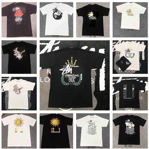 Designer de luxo Summer Stusy Clássico Letter Printed T Shirt Moda Stusi Masculino e Feminino Casal Solto Camiseta de Manga Curta Vários Estilos ST-24