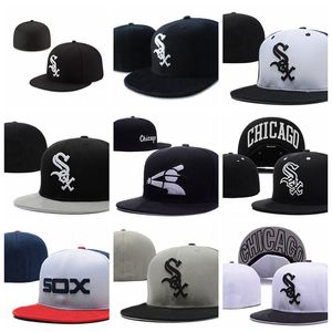 Nyaste stilar White Sox Baseball Caps helt nya Casquettes Chapeus Men Women Pop Hip Hop Sports Fited Hats