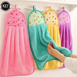 Coral Velvet Bathroom Supplies Soft Hand Towel Absorbent Cloth Dishcloths Hanging Cloth Kitchen Accessories 3038cm 220727