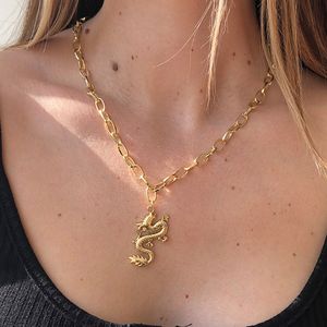 fafafa Crystal Dragon Spider Charms Necklace Choker Women Y2k Aesthetic Gold Sier Cuban Link Chain Hip Hop Punk Grunge Birthday Jewelry Accessories Gifts for Ladies