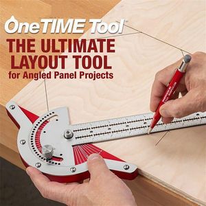 T-Type Woodworkers Edge Rule Protractor Woodworking Ruler Angle Measure Stainless Steel Carpentry Layout Carpenter Tools 1Pcs