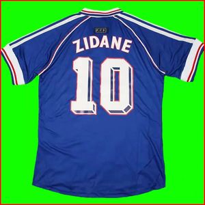 Retro 1998 Francais fotbollströja zidane 10 henry 12 uniformer maillot de foot maillots fotbollströjor