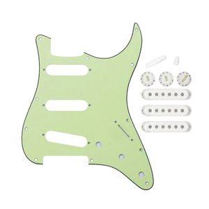 Set di 11 fori SSS Guitar Pickguard 52/52/52mm Pickup Cover Tone Volume Manopole Switch Tips Accessori per chitarra