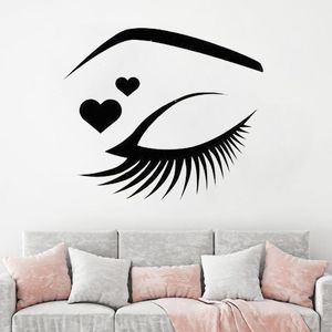 Wall Stickers Decal Eyelashes Sticker Eyebrows Lashes Beauty Salon Customized Home Decoration Accessories HY50Wall StickersWall