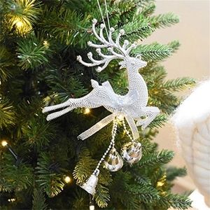 Wesołych Świąt Dekoracje Silver Gold Xmas Bombbles Chital Choink Tree Ornament Reindeer Party Decor wiszący 201023