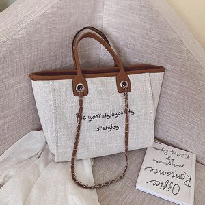 Różowy sugao ramię crossbody torby łańcuchowe luksusowe najwyższej jakości torebka o dużej pojemności Kobiety lniany projektant mody torebki na zakupy torebki torebki hbp