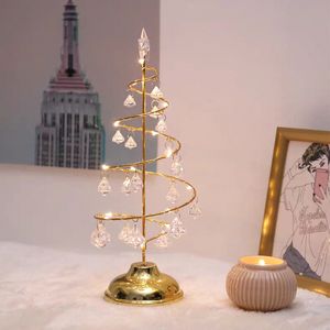 Crystal Christmas Tree LED -lampor inomhusdekoration Fairy Lights Bedroom String Lights For Girl Friend Kids Baby Gift Year 201203