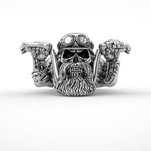 Anillos De Barba al por mayor-Hombres anillos de banda para motociclistas de motociclista de acero inoxidable de acero inoxidable