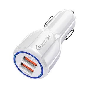 자동차 USB 충전기 빠른 충전 3.0 2.0 휴대 전화 충전기 2 포트 USB 빠른 자동차 충전기 iPhone 삼성 태블릿 자동차 차저