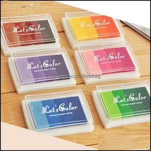 Stamps Desk Accessories Office School Supplies Business Industrial Wholesale-1Pcs Diy Homemade Gradient Color Ink Pad Mticolour Inkpad Dec