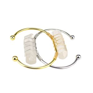 Bracciale lungo con punto di cristallo per donne e ragazze, fatto a mano in filo d'oro intrecciato con albero di guarigione, chakra, cristallo, amicizia, braccialetto, gioielli con ciondoli