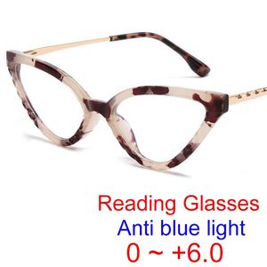 Wholesale trendy blue light glasses resale online - Sunglasses Women Fashion Triangle Cat Eye Anti Blue Light Reading Glasses Trendy Office Computer Optical Prescription Eyeglasses Plus Sun